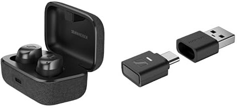 Sennheiser headphone bundle MOMENTUM True Wireless 4, Black Graphite BTD 700 Dongle
