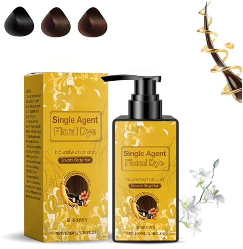 Nourishing Plant-Based Hair Color, Pflegende Pflanzenhaarfarbe, Natürliche Pflanzenhaarfarbe, Sanfte Lang Anhaltende Haarfarbe Auf Pflanzenbasis Für Erwachsene (Brown)