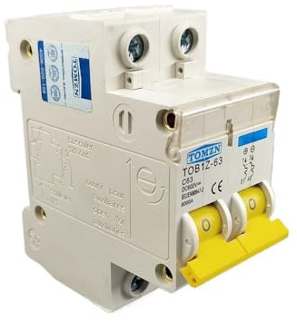 WANGBINGXING Interruttore Magnetotermico Interruttore Automatico MCB 2P DC 600V Curva C Fusibile unipolare a Corrente Continua for fotovoltaico Interruttori Automatici(2P 3A)