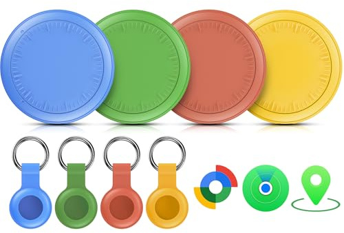 Air Tracker Schlüsselfinder,4 Pack Android Smart Tag kompatibel Apple Wo ist? APP und Google Find Hub Device APP, Android Smart Tag Bluetooth Tracker für Schlüssel, Gepäck,Taschen, Koffer