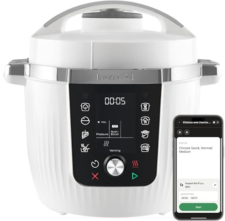 Instant Pot Pro 10-in-1 Electric Multi-Cooker 5.7L - White Pressure Cooker Slow Rice Sauté Pan Yoghurt Maker Food Warmer Steamer Sous Vide Bake NutriBoost™ Dishwasher Safe