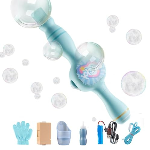 Máquina de Burbujas de Humo, Varilla de Humo Elástica, Humo Ilimitado, Efectos de Color Geniales, Ligera y Portátil, Cumpleaños y Fiestas de Niños y Niñas (Azul)