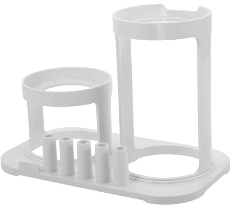 FRCOLOR Water Flosser Holder Wall Mounted Organizer with Shower and Bathroom Mount Bracket, Universal Countertop Dental Flosser Stand for Oral Care Accessories, Space-Saving White Rack