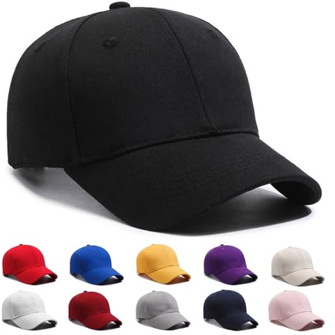 XingRuize Baseball Cap, Baseballkappe für Herren und Damen, Verstellbar Schildmütze, 100% Baumwolle, Einfarbig, Einheitsgröße, Outdoor, Sport, Reisen