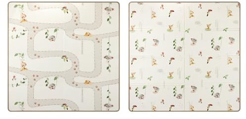 Tiny Love Faltbare Spielmatte Baby, Spielmatte Baby, ab 0 Monaten, Doppelseitig, Leichte und Faltbare Spieldecke, 150 × 150 cm, Weich und Dick (1 cm), Wasserabweisend, Pflegeleicht, Boho Chic