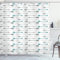 ABAKUHAUS Retro Duschvorhang, Pfeil-Muster Horizontal, Stoffliches Gewebe Badezimmerdekorationsset mit Haken, 175 x 200 cm, Grau Teal weiß