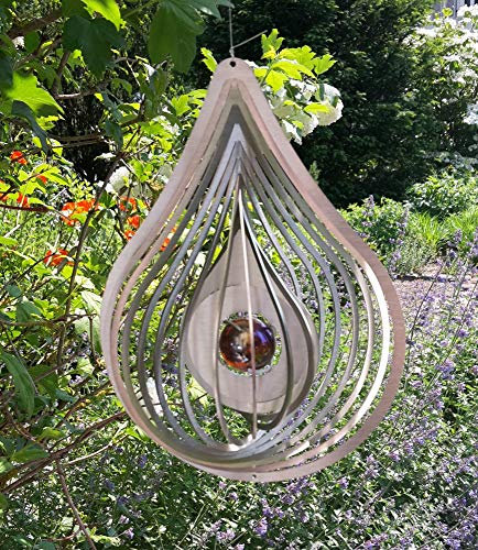 Manufaktur Lichtbogen Edelstahl Windspiel Tropfen Kugel Gartendeko Windspiele Metall Deko