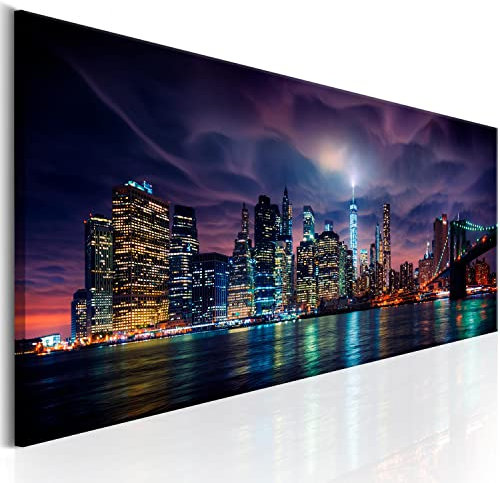 murando Acrylglasbild Panorama 135x45 cm 1 Teilig Wandbild auf Acryl Glasbilder Kunstdruck Moderne Acrylglas Platte Wanddekoration Geschenke Heimdekoration Glasbild New York Stadt City NY d-B-0155-k-a
