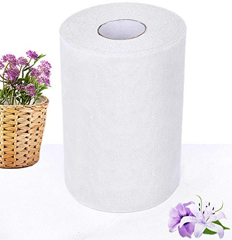 YYWEi Tüll Rolle Tüllstoff 100 Yards 15 cm Tüllband für Brautschleier Brautkleider Tütü Röcke Tischläufer Schleifen Geschenke Pompoms DIY Basteln und Geburtstags Deko