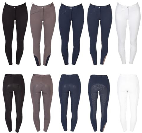 PFIFF 102754 Reithose 'Sanja' Damen Grip Vollbesatz, Grau-Blau 44
