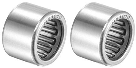sourcing map 2 Stück Nadellager HK1010 10mm Bohrung 14mm Außendurchmesser 10 mm Breite Chromstahl Offene Ende