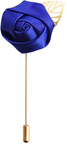 HAOSHICS Künstliche Rosen-Anstecknadeln, Anstecknadel für Bräutigam, Anstecknadel, Blumenknöpfe, Herrenanzug, Korsagen für Hochzeit, Party, Jahrestag, Bühnenaufführung, Kostümdekoration (Königsblau),
