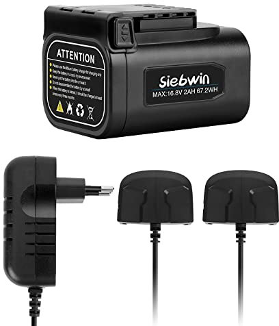 Siebwin Batterie 16,8 V 2 Ah et adaptateur pour sécateur électrique 8608A