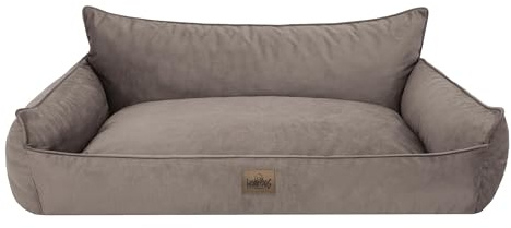 Bjird Hundebett - Hundekorb für kleine mittelgroße & große Hunde - Hundekissen - Hundesofa - Bezug abnehmbar und waschbar - Joker - Größe: L: 106 x 80 cm - Braun Fancy