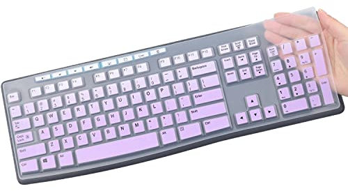 Housse de protection de clavier pour clavier sans fil Logitech MK295 MK275 MK270, Logitech K200 K260 K270 MK200 MK260 (ne convient pas à d'autres modèles de claviers) - Violet ombré