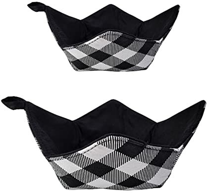 JUKIDS Microwave Bowl Huggers, 16 oz Modern Black Silicone Bowl Cozy, 2 Pack, Reusable & Durable, Hot Food, Dishware Bowl