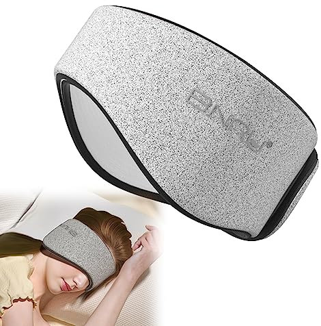 Schlafmaske Augenmaske mit verstellbarem Kopfband für Männer und Frauen, große Schlafmaske und Augenbinde für Nachtschlaf, Reisen und Nickerchen, Grau