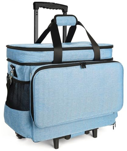 Lorzon Nähmaschinenkoffer mit Rollen, Rolltasche für Nähmaschinen, passend für die meisten Maschinen