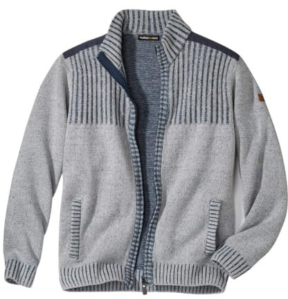 ATLAS FOR MEN - Strickjacke mit Twill-Einsätzen - L