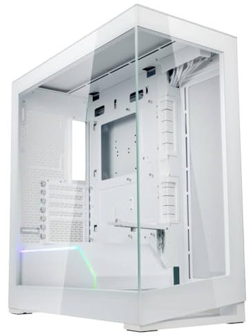 Phanteks NV5 (PH-NV523TG_DMW01) Showcase Mid-Tower Chassis, hohe Luftstromleistung, integrierte D/A-RGB-Beleuchtung, nahtloses gehärtetes Glasdesign, 8 Lüfterpositionen, Weiß