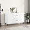 FENLAX Sideboard Kommode Buffetschrank Freistehender Akzentschrank Modernes Sideboard Mit Viel Stauraum Standschrank 100x36x60 cm Hochglanz-Weiß