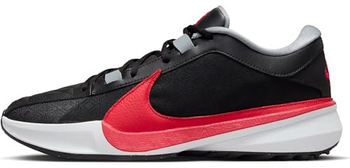 Nike Herren Zoom Freak 5 Basketballschuh, Black/University Red-Pure Platinum, 42 EU