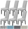 Stuhlhussen 6er Set, Stuhlhussen für Esszimmerstühle Kilobird-Karo Stuhlbezüge Abnehmbare Stuhlbezug Waschbarer Abdeckung Universal Spannbezug für Bankett und Restaurant, Party(6er Set,Schwarz&Weiß)