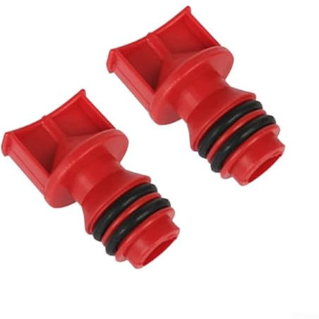 Coppia di tappi di sfiato per olio del compressore d’aria, filettatura maschio da 17 mm in plastica rossa, 2 pezzi