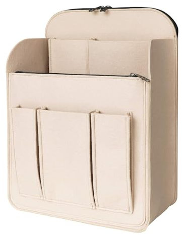 SHINGONE Filz Taschenorganizer Rucksack für Damen und Herren, Backpack Organizer mit Schlüsselanhänger, Organizer für Handtaschen in Beige, S
