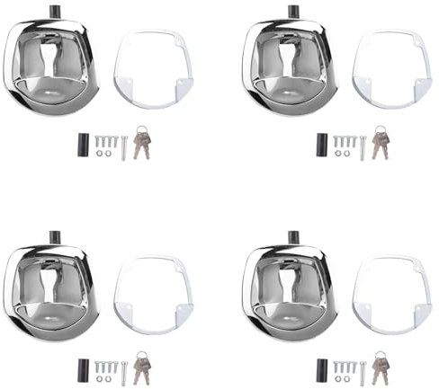 Ronlok Lot de 4 serrures Fishtail de type T de remorque modifiée hors route Serrure de porte mécanique Escorte Antivol de camping-car à pagaie d'entrée