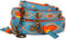Dog with a Mission - Hundehalsband XL | Blau, Orange, Bestickt | Boho, Ethno, Urban, Hippie | Extra große Hunde | Handgemacht | Modisch und Bunt | Aus weichem Echtes Leder | 4 cm Breit