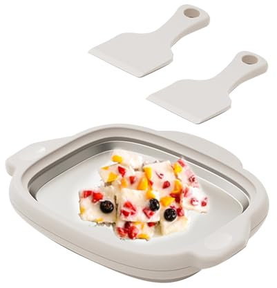 Eismaschine, Eisroller-Maker-Pfanne mit 2 Spateln, Eisrollen-Platte Zum Rollen von Eismaschine, Hausgemachtes DIY-Eis die Herstellung von Joghurt-Rolleis
