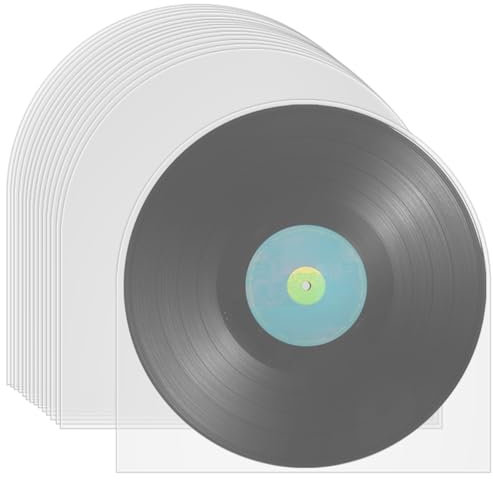 KYYGKY 50 PZ Buste per Dischi in Vinile Buste Vinili Interne Busta per Dischi in Vinile Buste per Vinili Semi-Trasparenti Buste Vinili 12 Pollici Antistatiche Copertina Buste Esterne LP per Dischi