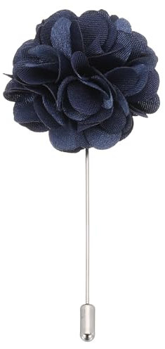 PATIKIL Blumenanstecker Pin, 1 Stück Reversnadel für Herren Camellia Blume für Anzug Hochzeit Abschluss Jubiläum Brosche Abschluss Outfit Zubehör, Dunkelblau