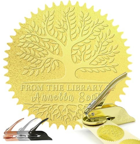 Gridachi Personalisierte Stempel Benutzerdefinierte Bibliothek Embosser | Ex Libris | Selbstfärbender Stempel