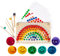 Hywean Neds Holzregenbogen Perlenbrett Spielset, Montessori Frühförderungsspielzeug, das die Feinmotorik und Farbklassifizierung fördert, geeignet als Geschenk für Kinder ab 3 Jahren