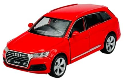 Welly Modell Auto Kompatibel mit Audi Q7 4M SUV Rot 2. Generation Ab 2015 ca 1/34-1/39 Metal Modell Auto Die Cast Neu im Kasten