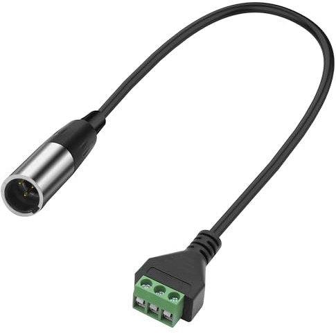 XMSJSIY Mini XLR to Screw Terminal Block Adapter Audio Microphone Cable Mini XLR 3-Pin to 3-Pole Solderless Terminal Breakout Board Adapter for Speakers Microphone Mixing Amplifier (Male)