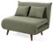 Best Mobilier - Lumi - Banquette Convertible clic-clac 1 Place en Velours côtelé, Vert