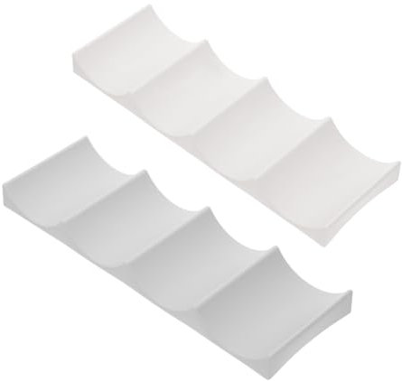 LAPYAPPE Wine Bottle Holder and Fridge Soda Can Organizer Set 2pcs Milk White Light Grey Plastic Drink Storage Rack for Refrigerator Kitchen Countertop Desktop