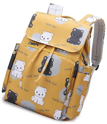 Printed Mathe Printed Eigenschaft Innenausschnitte praktisch praktisch praktisch Backpack Tedi Oxford perfekt für Tagestage zur Massage für die Verwendung in der Familie, Gelber Bär, Mass Beauty