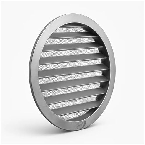 Easy Act Lüftungsgitter Ø 150 mm mit Insektenschutz, Aluminium Wetterschutzgitter für Zuluft und Abluft, Belüftungsgitter für innen und außen