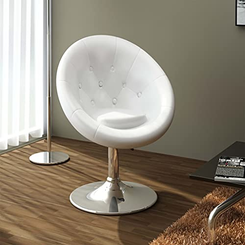 Yunovire Cocktailsessel Weiß Kunstleder, Chesterfield Loungesessel, Höhenverstellbarer Barhocker mit Gasfeder, Modernes Design, Robuster Stahlrahmen, Max. 110 kg Belastbarkeit, für Küche, Bar, Insel