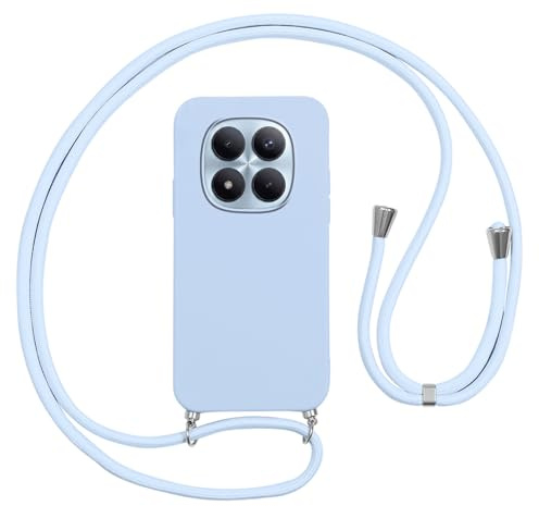 Vauki Funda con Cuerda para Xiaomi Redmi Note 15 Pro+ 5G Carcasa con Correa Colgante Ajustable Collar,TPU Case con Cuello Cadena Cordón Ultrafina Caso para Xiaomi Redmi Note 15 Pro+ Plus 5G-Azul