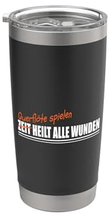QUERFLÖTE SPIELEN QUERFLÖTE-SPIELER Doppelwandiger Edelstahl-Thermobecher