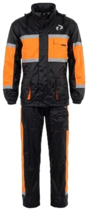 PASHA & CO Herren Regenanzug Wasserdicht Motorrad Regenjacke & Regenhose mit Tasche – Reflektierende Motorrad Regenbekleidung, Winddicht & Atmungsaktiv für Motorrad, Roller, Fahrrad & Outdoor