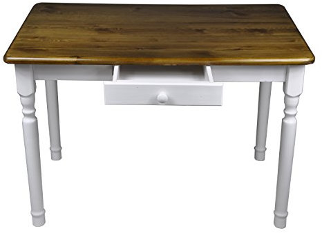 Magnetic Mobel Esstisch mit Schublade Küchentisch Tisch Massiv Kiefer Speisetisch massiv (80x80 cm, Eiche)