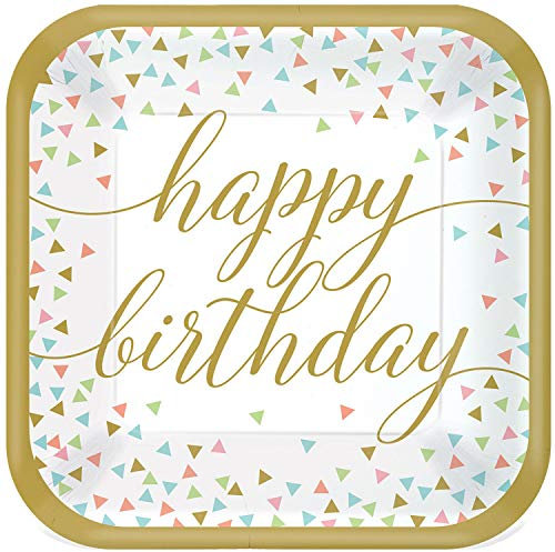 (PKT) 18 Pk Confetti Fun Paper Plates 23cm