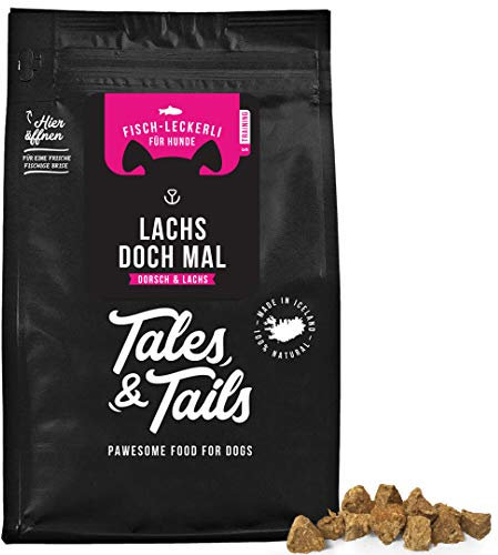 Tales & Tails Trainingsleckerli Fisch I Sorte:Lachs I nur 1 Zutat I 100% Fisch I getreidefrei I zuckerfrei I 70g I hohe Akzeptanz