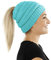 Balinco Damen & Mädchen Strickmütze mit Zopfloch - gestrickte Wintermütze (5a) (Hellblau)